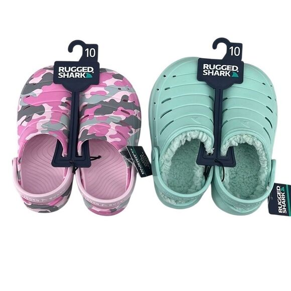 Toddler Casual Fuzzy Lined & Unlined Clogs Sandals Slippers Shoes 2-Pack Size 10 - Picture 1 of 9